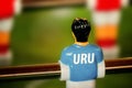 Uruguay National Jersey on Vintage Foosball, Table Soccer Game Royalty Free Stock Photo
