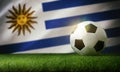 Uruguay national team background with ball and flag