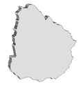 Uruguay Outline 3D Map