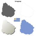 Uruguay outline map set