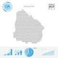 Uruguay People Icon Map. Stylized Vector Silhouette of Uruguay. Population Growth and Aging Infographics Royalty Free Stock Photo