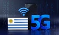 Uruguay Ready for 5G Connection Concept. 3D Rendering Smartphone Technology Background Royalty Free Stock Photo