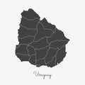 Uruguay region map: grey outline on white.