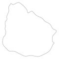 Uruguay - solid black outline border map of country area. Simple flat vector illustration Royalty Free Stock Photo