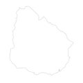 Uruguay vector country map outline Royalty Free Stock Photo