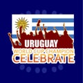 Uruguay World Cup Champion Celebrate Vector Template Design Illustration