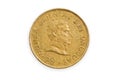 Uruguayan coin isolated. Royalty Free Stock Photo