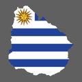Uruguay Country in South America vector illustration flag and map logo design concept detailed Royalty Free Stock Photo