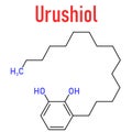 Urushiol poison ivy allergen molecule. Skeletal formula.