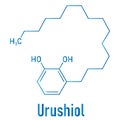 Urushiol poison ivy allergen molecule. Skeletal formula.