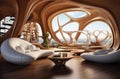 ?urved futuristic interior. Modern design apartment Royalty Free Stock Photo