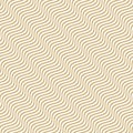 ÃÂ¡urved wavy lines vector seamless pattern. Diagonal golden waves, stripes Royalty Free Stock Photo