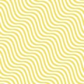 ÃÂ¡urved wavy lines vector seamless pattern. Diagonal yellow and white stripes Royalty Free Stock Photo
