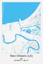 New-Orleans, LA, US, USA, Unated States scalable vector map in blue, white, gray colors Royalty Free Stock Photo