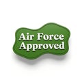 Us air force approved emblem green patch with white lettering and border Royalty Free Stock Photo