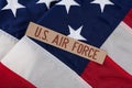 US AIR FORCE branch tape on USA national flag