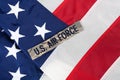 US AIR FORCE branch tape on USA national flag