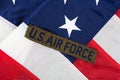 US AIR FORCE branch tape on USA national flag