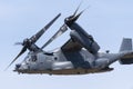 US Air Force CV-22B Osprey tilt-rotor flying at an air show