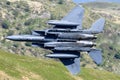 F-15E Strike Eagle flying through the Mach Loop Royalty Free Stock Photo