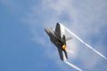 US Air Force F-35 fighter jet plane full afterburner take off Royalty Free Stock Photo