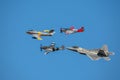 US Air Force heritage flight of F-22, F-86 Sabre, P-51 Mustang