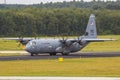 US Air Force Lockheed C-130 Hercules military transport plane Royalty Free Stock Photo