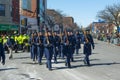 US Air Force March in Saint Patrick`s Day parade Boston, USA