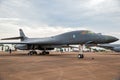 US Air Force Rockwell B-1 Lancer bomber plane on the tarmac of RAF Fairford airbase. UK - July 13, 2018