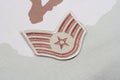 US AIR FORCE Staff Sergeant rank patch on desert uniform