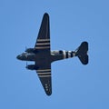 US Airforce plane dropping parachutists Royalty Free Stock Photo