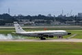 US airforce RC135 aircraft landing at Okinawa