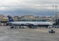 US Airways Airbus 321 at Boston Airport Royalty Free Stock Photo