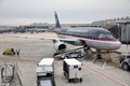 US Airways Airbus 319 at Washington DC airport Royalty Free Stock Photo