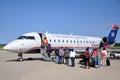 US Airways CRJ 200 at Newport News airport Royalty Free Stock Photo