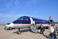 US Airways CRJ 200 at Newport News airport, VA, USA Royalty Free Stock Photo