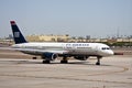 US Airways plane at airport tarmac Royalty Free Stock Photo