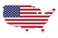 US American flag map Royalty Free Stock Photo