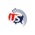 US american messages email icon logo design vector in modern style Royalty Free Stock Photo