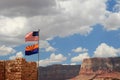 US and Arizona flags fly near Marble Canyon Royalty Free Stock Photo
