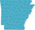 US Arkansas county map