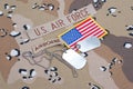 US ARMY airborne tab with blank dog tags