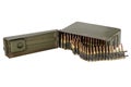 US Army Ammo Box with ammunition belt and bayonet Royalty Free Stock Photo