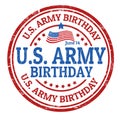 US army birthday grunge rubber stamp