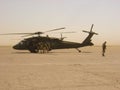 US Army Blackhawk Helicopter and soldiers, Afghanistan Royalty Free Stock Photo