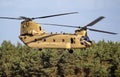 US Army Boeing CH-47F Chinook transport helicopter taking off. USA - June 22, 2018 Royalty Free Stock Photo