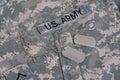 Us army camouflaged uniform with blank dog tags Royalty Free Stock Photo