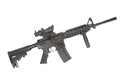 US Army carbine with silencer isolated on a white background