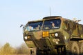 Us army convoy, 27.3.2016, Czech Republic, crossing to Poland from Old Boleslav, Royalty Free Stock Photo