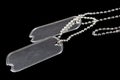 US army dog tags on black Royalty Free Stock Photo